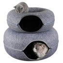 Donut Cat Bed & Interactive Tunnel For Small Pets